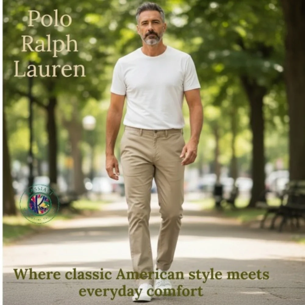 Polo Ralph‎ Lauren Men's Classic Chino Pants 100% Cotton Khaki 38/34